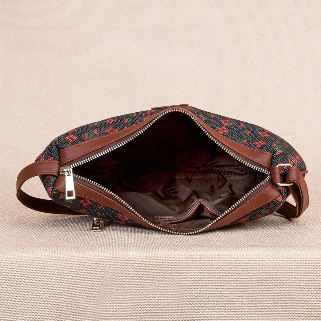 Shobha Niwas Lotus Motif Structured Shoulder Bag - Image 4