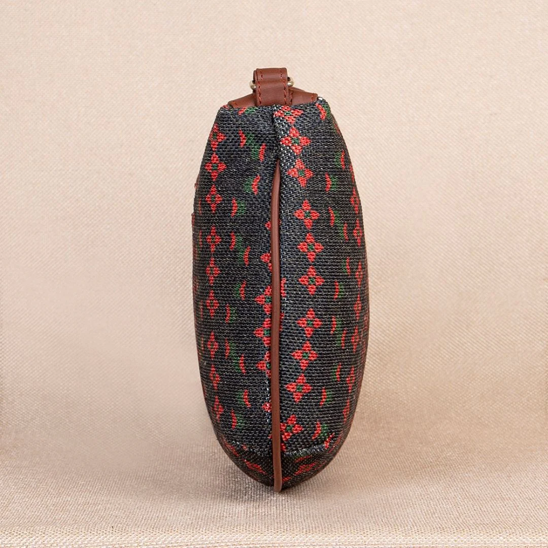 Shobha Niwas Lotus Motif Structured Shoulder Bag - Image 5