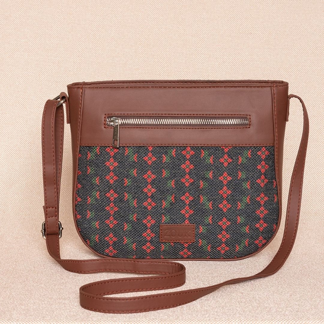 Shobha Niwas Lotus Motif U-Shaped Sling Bag - Image 3