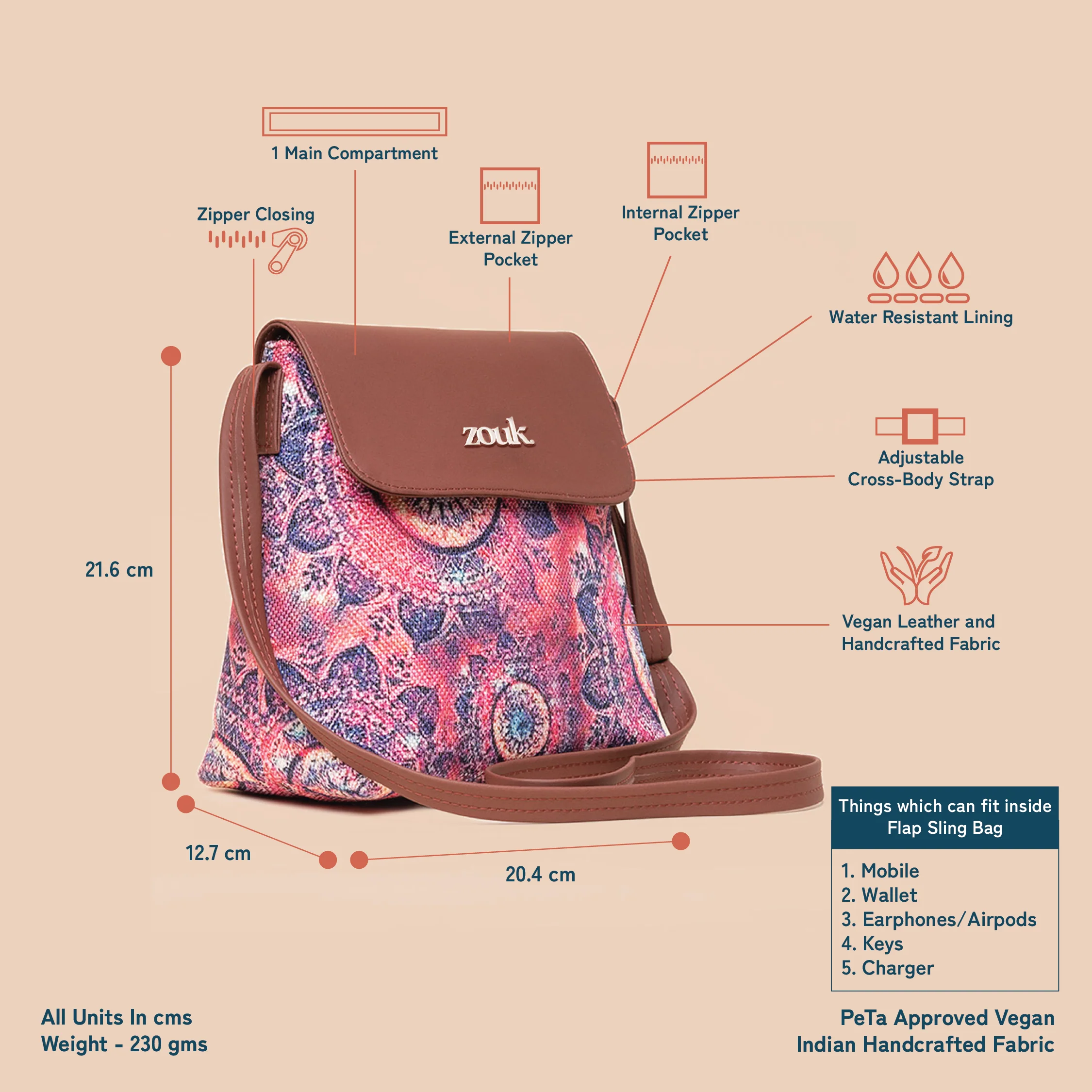 Space Chakra Flap Sling Bag - Image 4