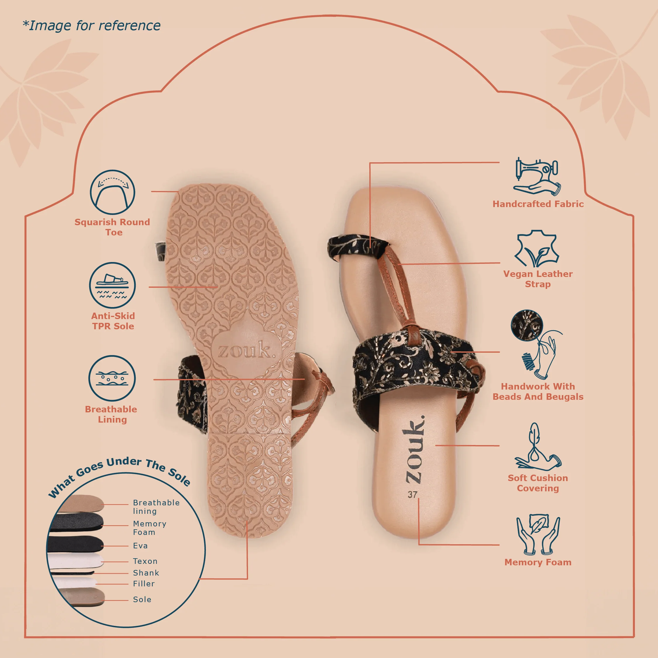 Srinagar Regals Embellished Chappal - Image 4