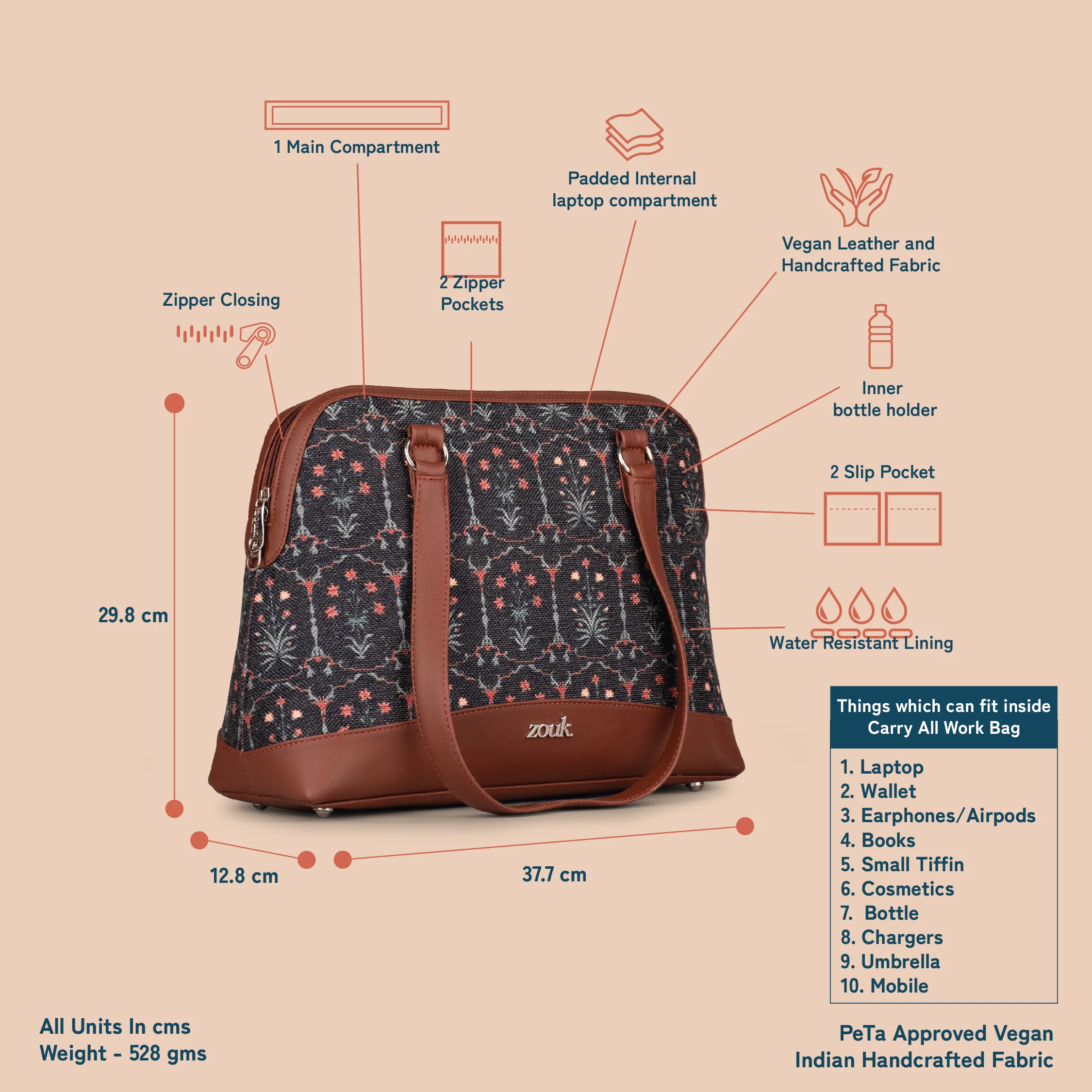 Taj Guldasta Carry All Work Bag - Image 5