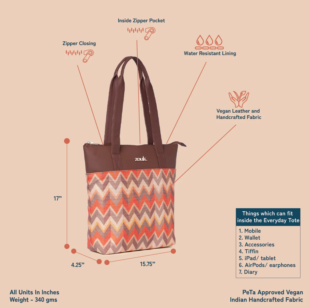 Tidal Wave Everyday Tote Bag & Chain Wallet Combo - Image 3