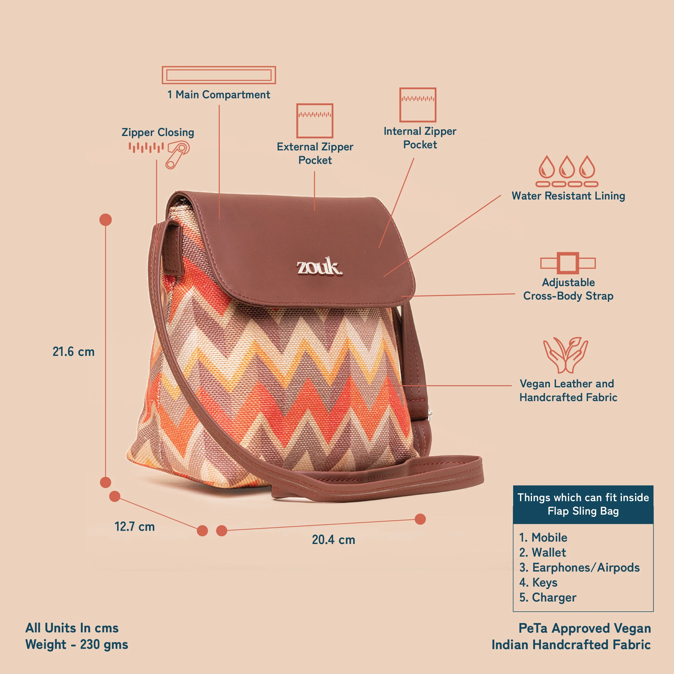 Tidal Wave Flap Sling Bag - Image 4