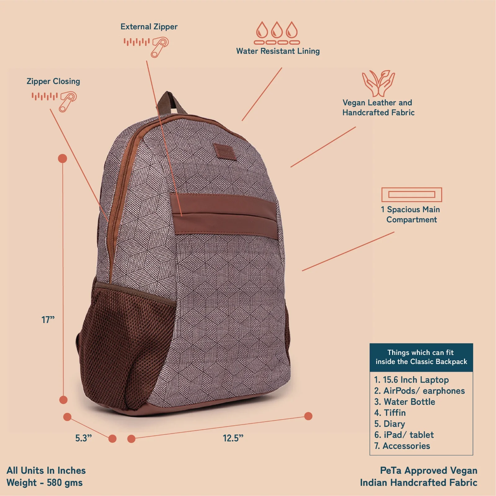 Travancore Texture Classic Backpack - Image 2