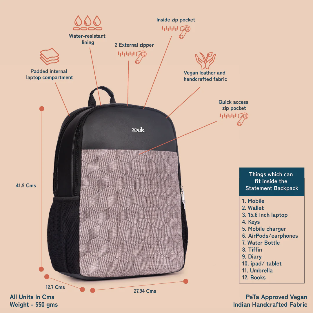 Travancore Texture Men's Statement Backpack - Image 3