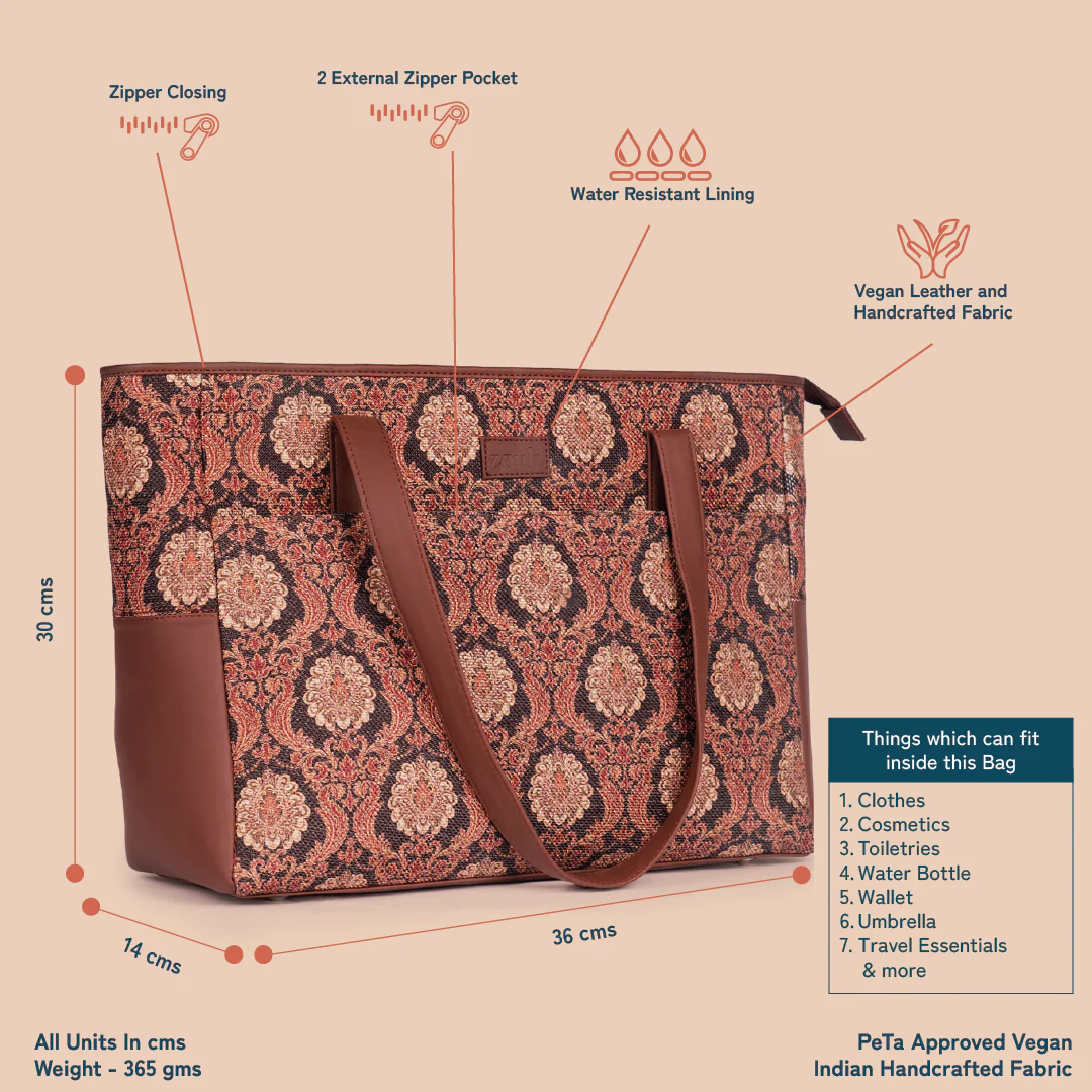 Travel Tote Bag - Jodhpur Damask - Image 4