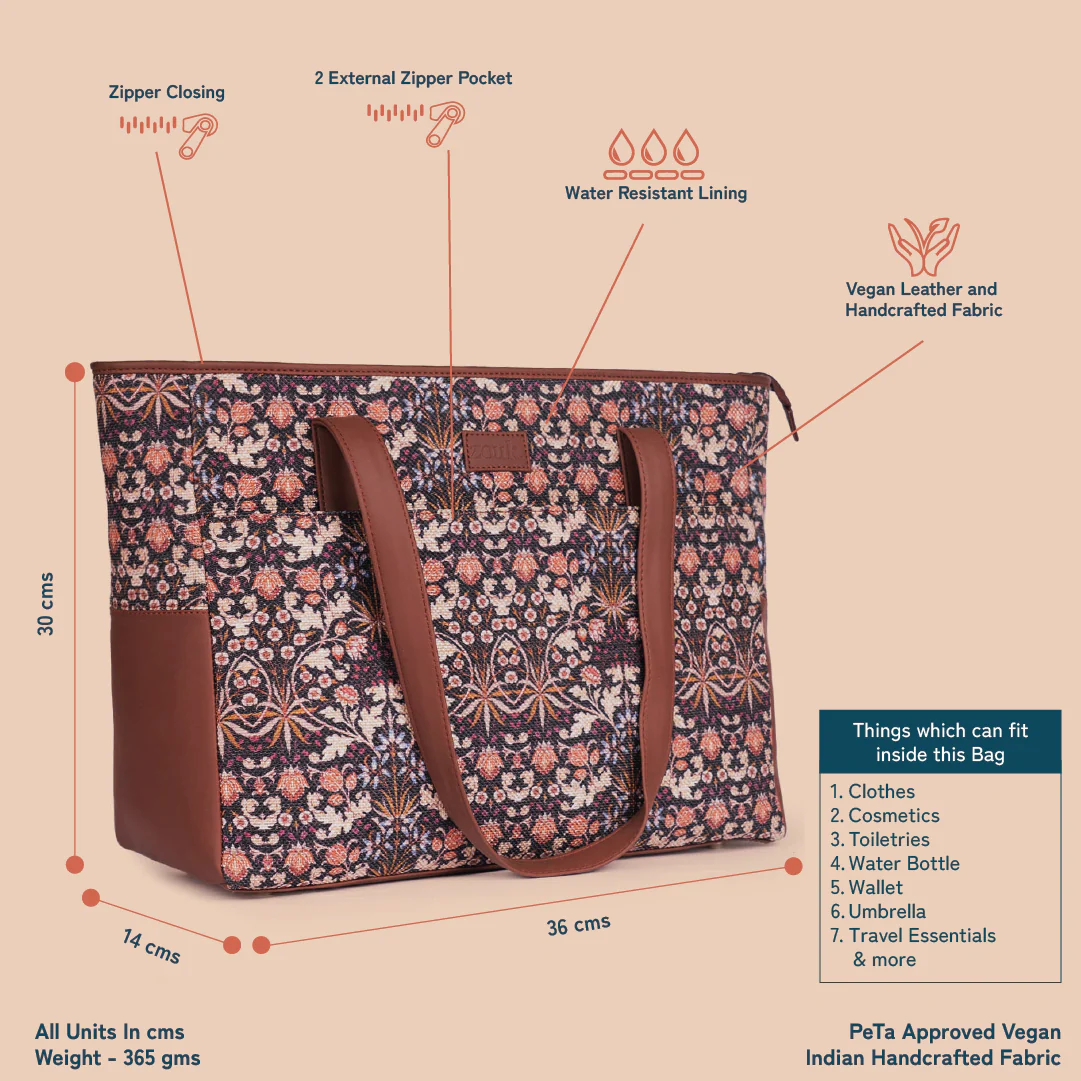 Travel Tote Bag - Kashmir Blooms - Image 4