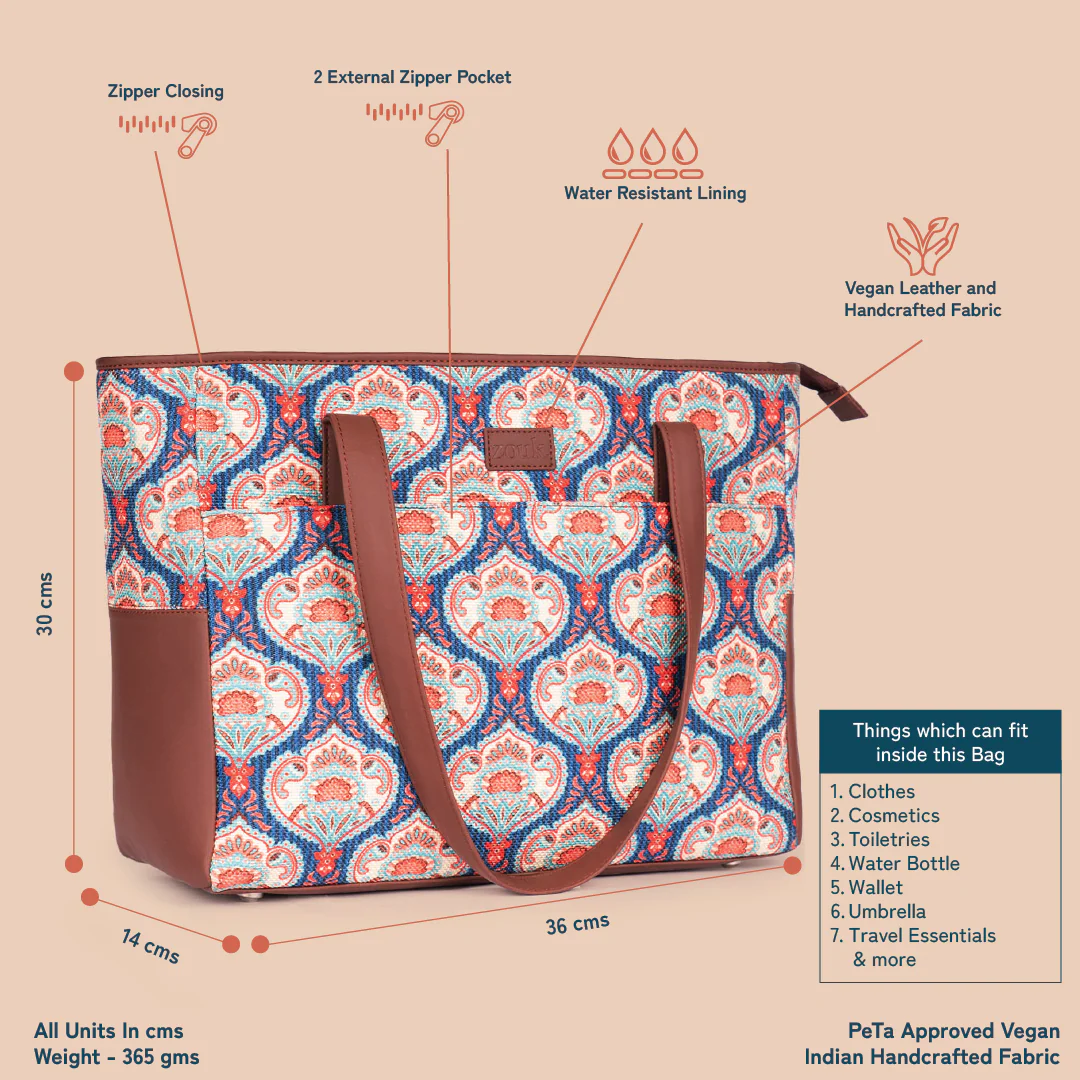 Travel Tote Bag - Kovil Blue - Image 4