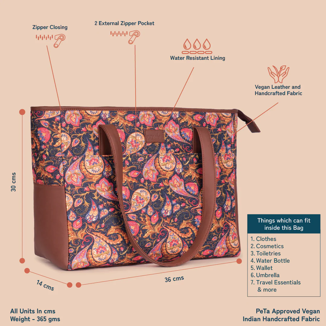 Travel Tote Bag - Paisley Print - Image 4