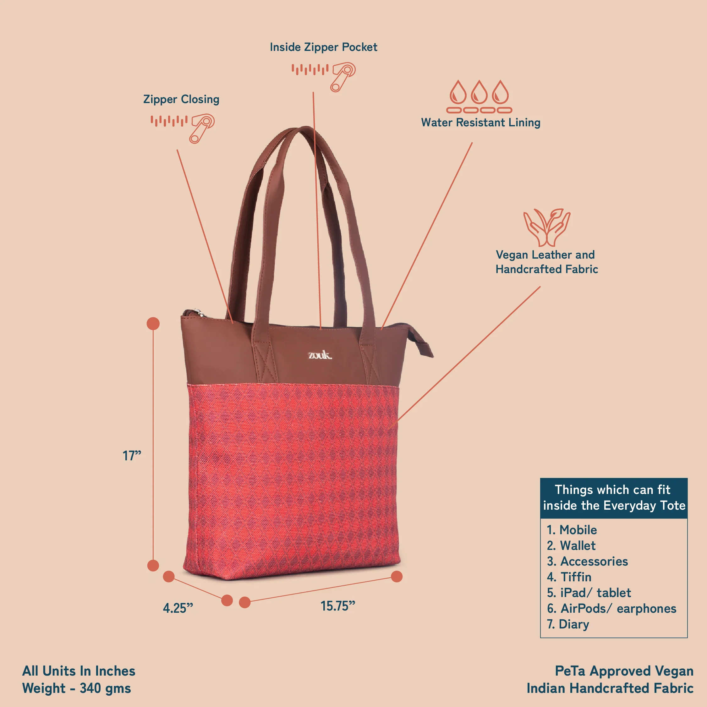 Wadiyar Diamond Everyday Tote Bag - Image 4