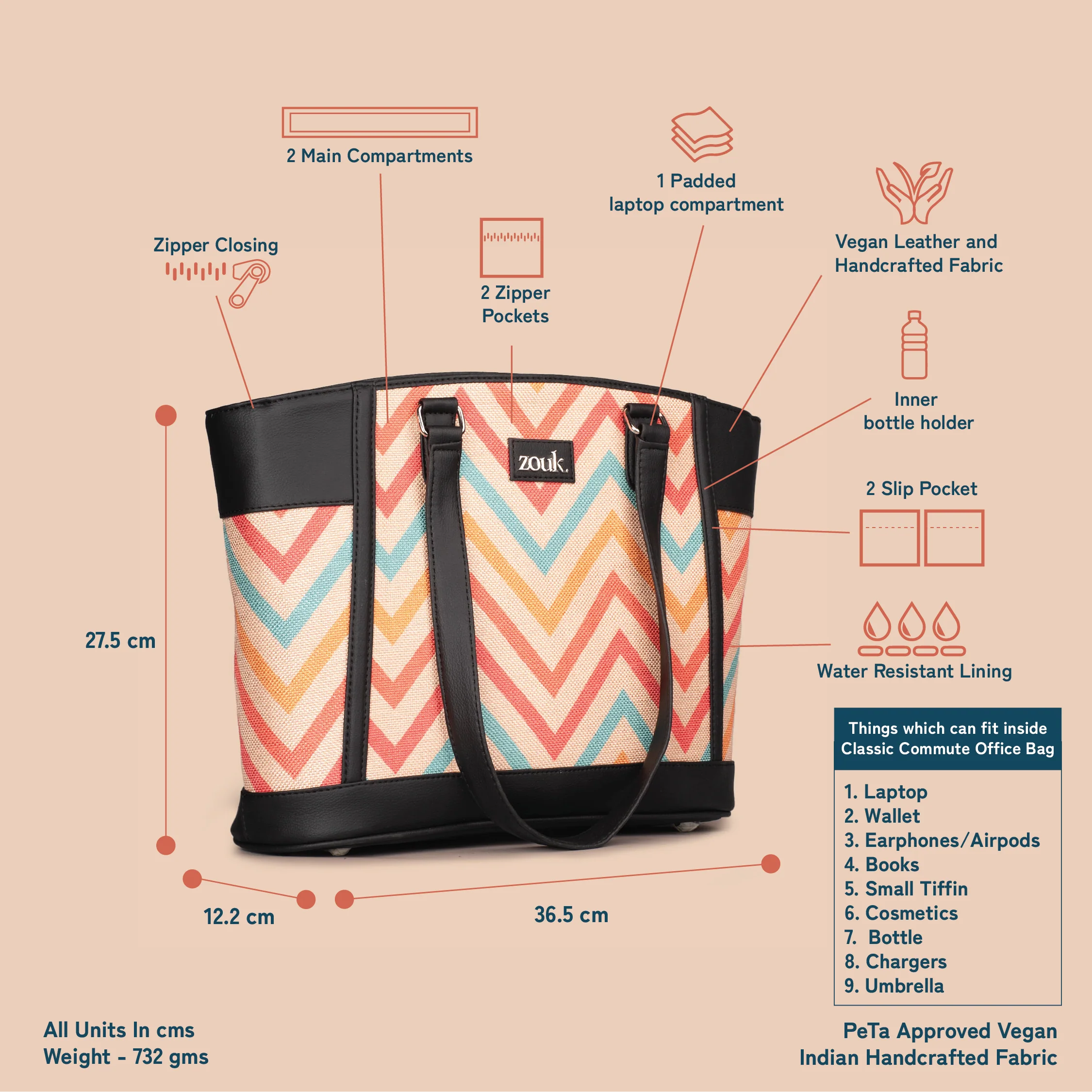 WavBeach Classic Commute Office Bag - Image 5