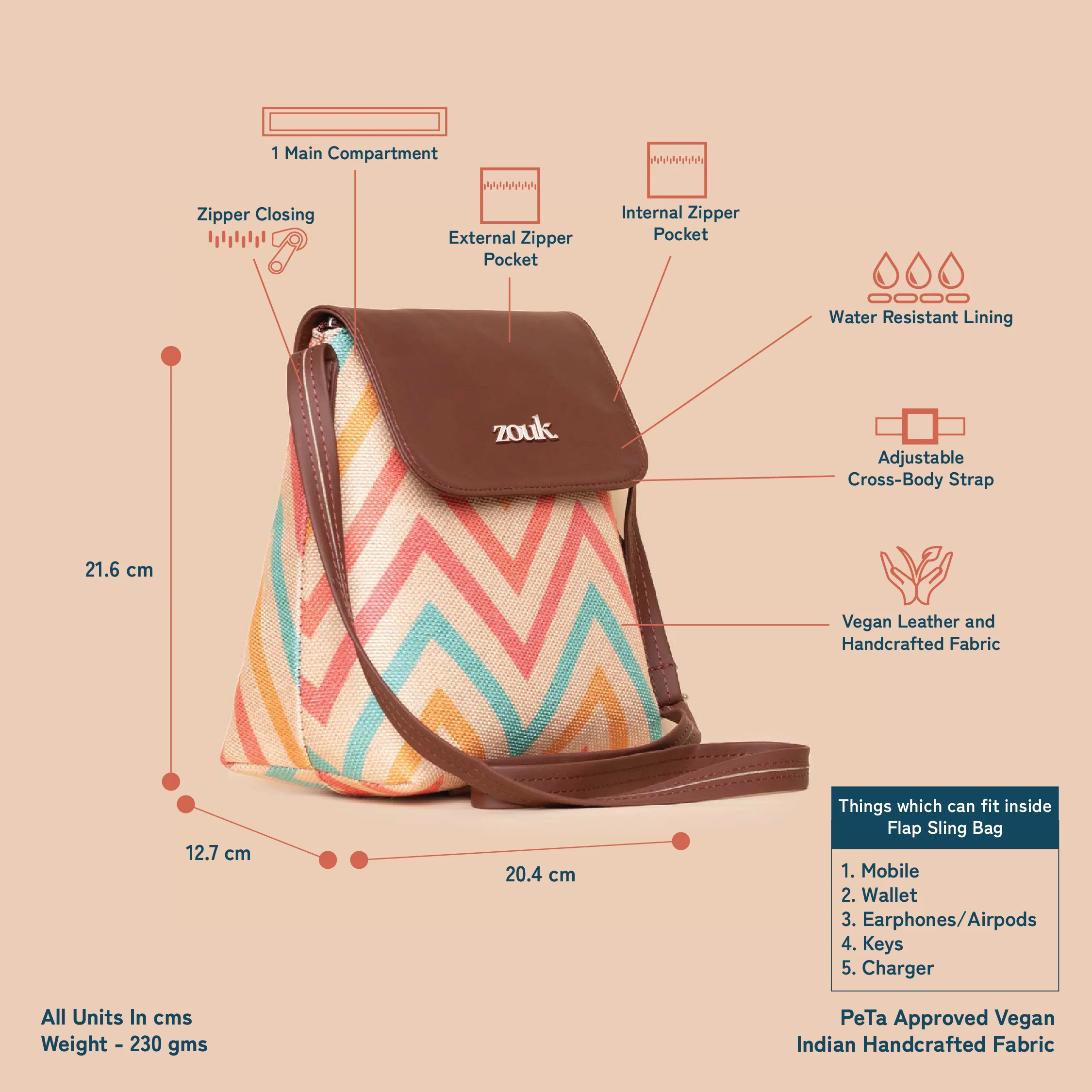 WavBeach Flap Sling Bag - Image 4