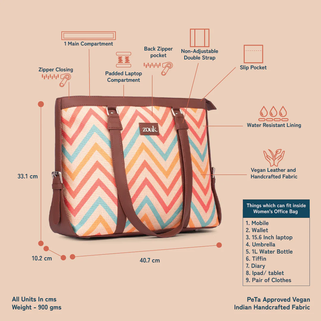 WavBeach Women's Office Bag (Back Zipper) - Image 4