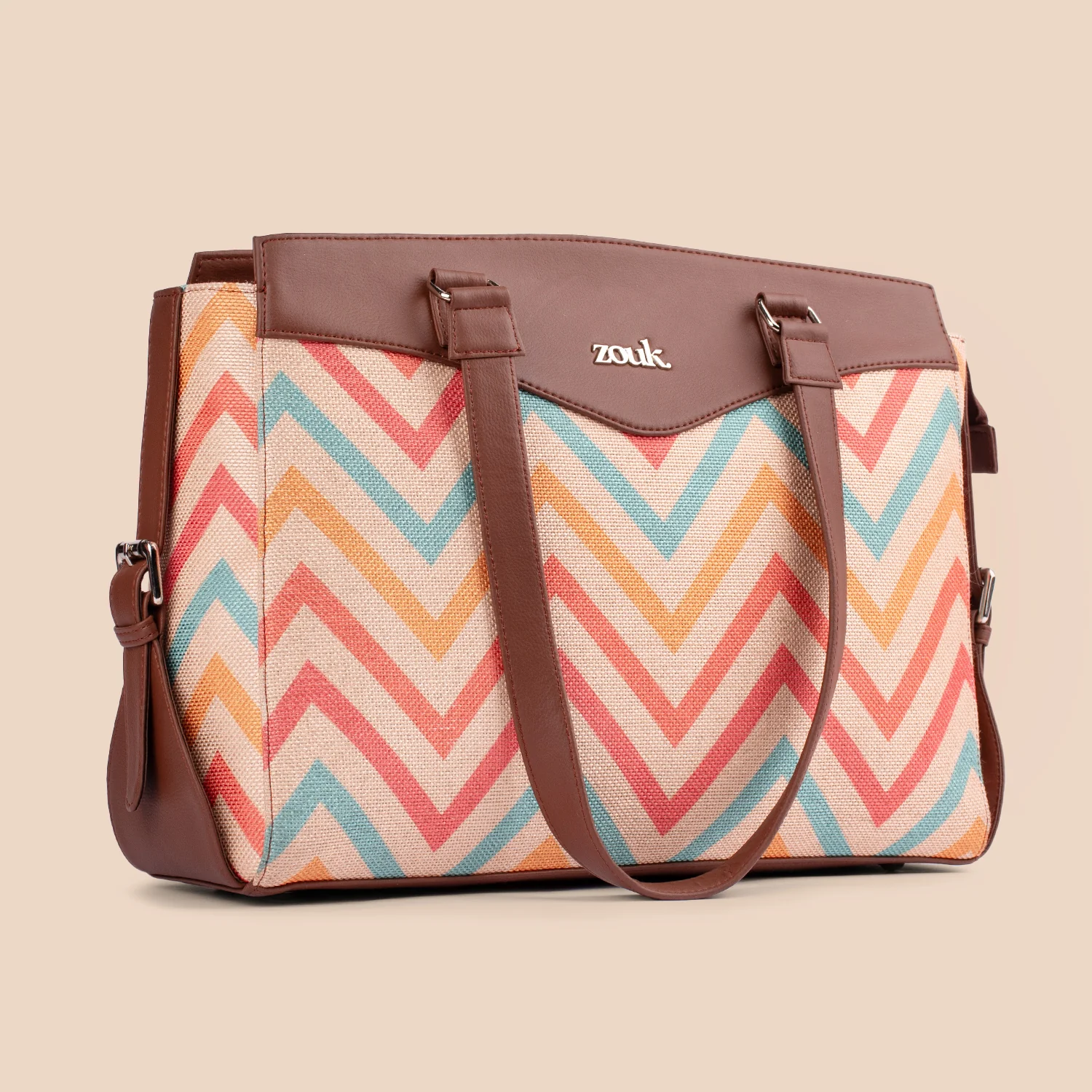 WavBeach Women's Work Bag Brown - Image 3