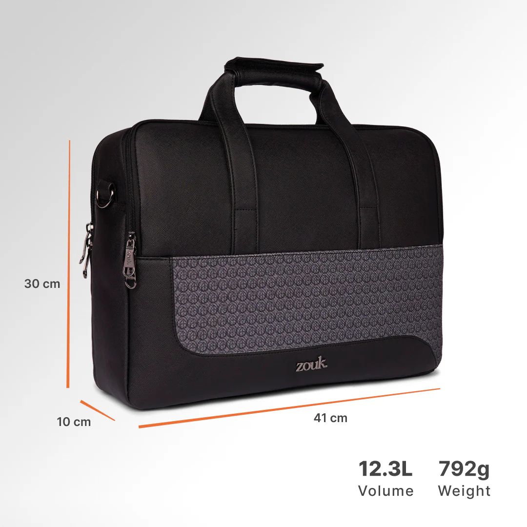 Zanskar Zenith Office Laptop Bag (Black) - Image 4