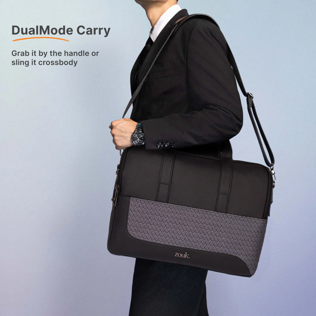 Zanskar Zenith Office Laptop Bag (Black) - Image 6