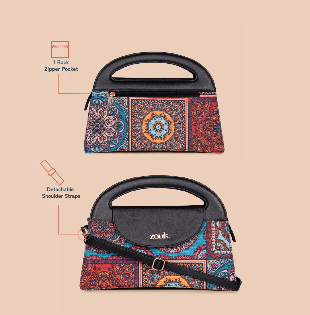 Rhea Kapoor Ziya Sling Bag - Multicolor Mandala Print - Image 2