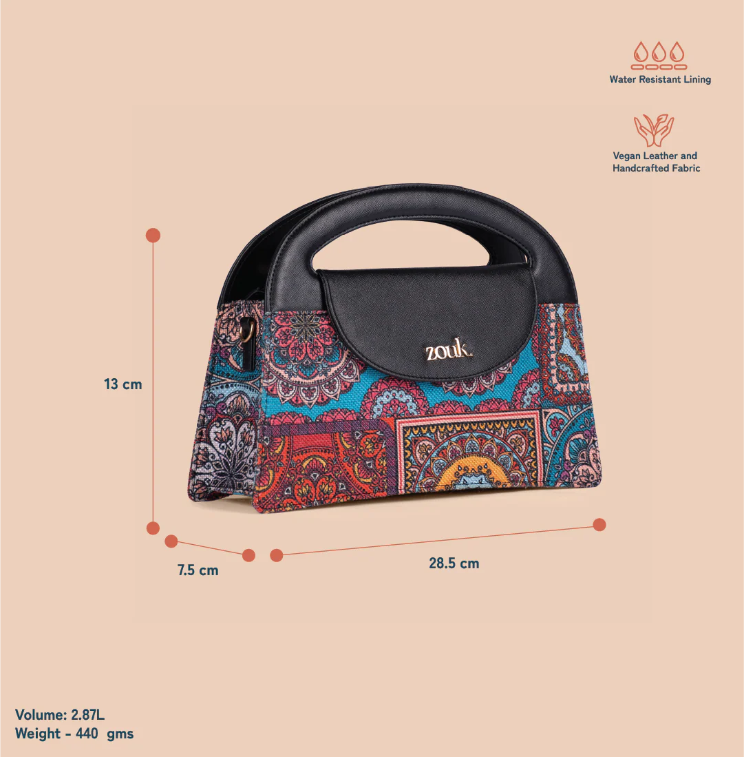 Rhea Kapoor Ziya Sling Bag - Multicolor Mandala Print - Image 3