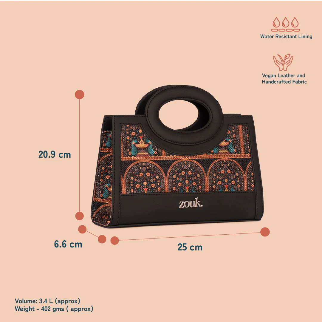 Zoe Sling Bag - Royal Indian Peacock Motif - Image 5