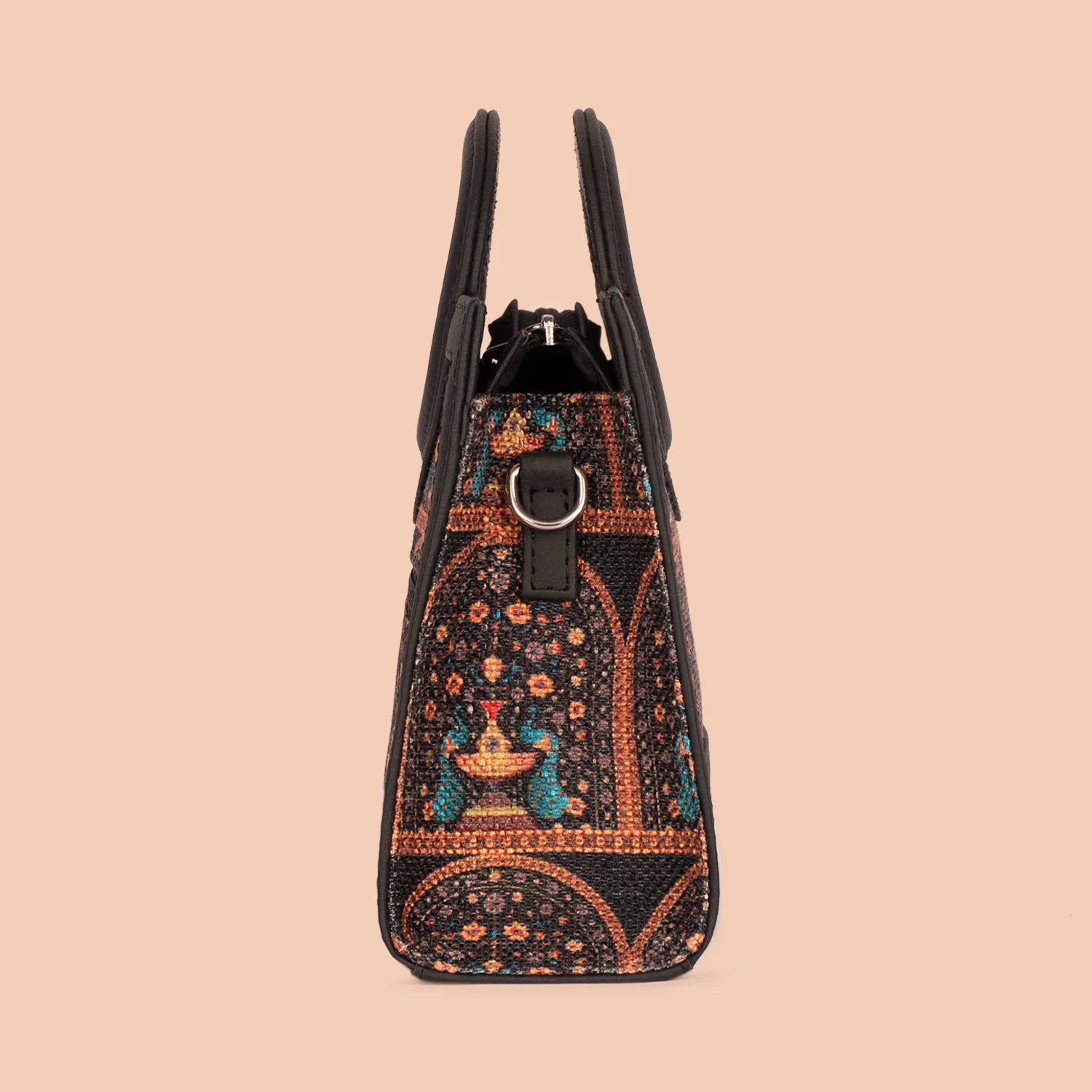 Zoe Sling Bag - Royal Indian Peacock Motif - Image 8